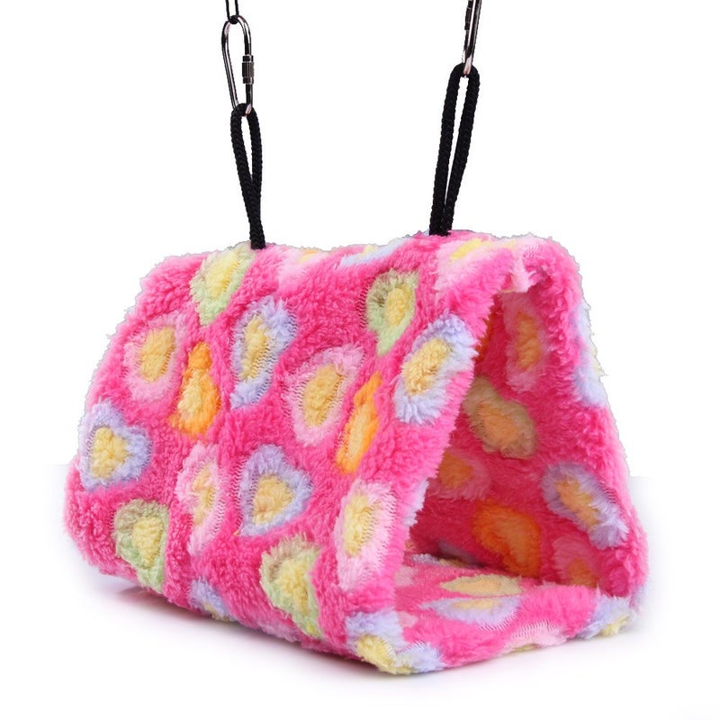 VktechÂ® Plush Snuggle Bird Hammock Hanging Snuggle Cave Happy Hut Bird Parrot Hideaway Size M (23.5 * 22cm) (Pink) - Image 1